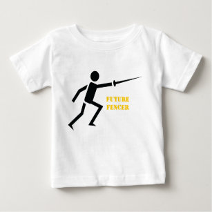 Future fencer black silhouette fencing custom baby T-Shirt