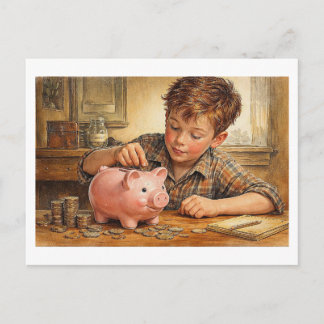 Future financier. Postcard