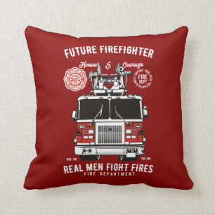 Future Firefighter Boys Gifts Fire Truck Engine Cushion