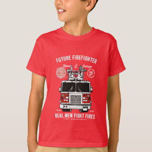 Future Firefighter Boys Gifts Fire Truck Engine T-Shirt