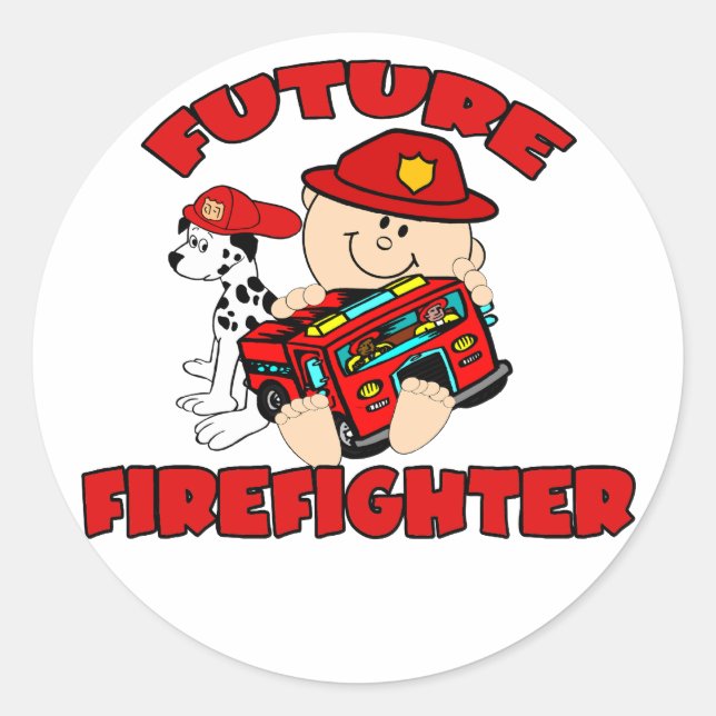 Future Firefighter Classic Round Sticker (Front)