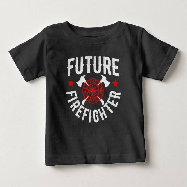Future firefighter cute baby boy girl fireman T-Shirt (Front)