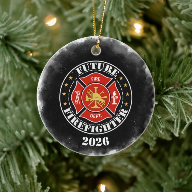 Future Firefighter Graduation Ceramic Ornament (Tree)