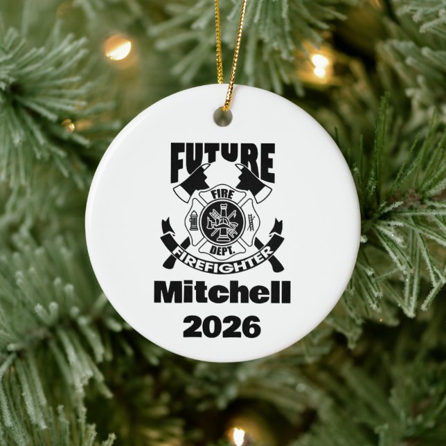 Future Firefighter Graduation Ceramic Ornament (Tree)