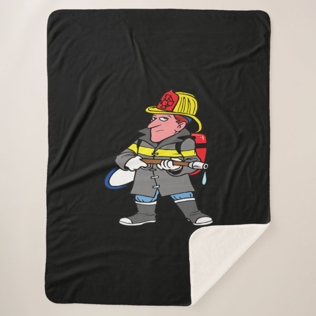 Future Firefighter Hose Jacket & Helmet Rescue Sherpa Blanket (Front)