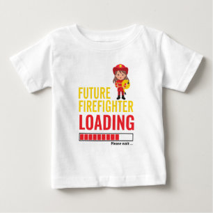 Future Firefighter Loading Cute Girl Personalised  Baby T-Shirt