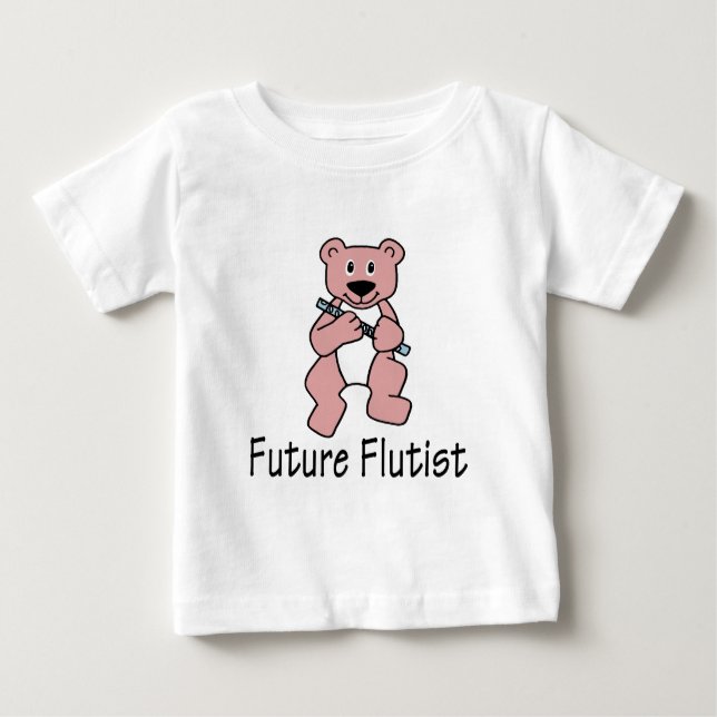 Future Flautist/ Bear Baby T-Shirt (Front)