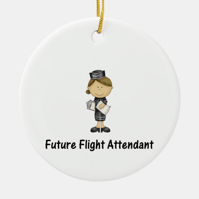 future flight attendant ceramic ornament (Front)