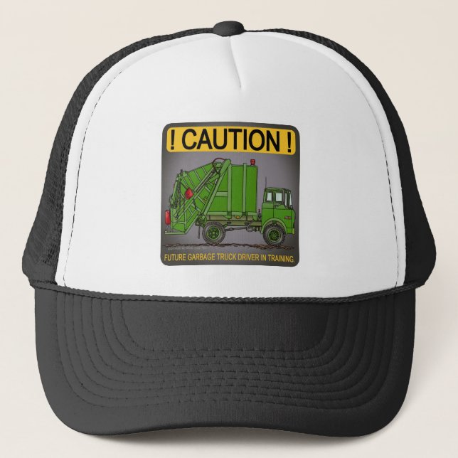 Future Garbage Truck Green Driver Hat (Front)