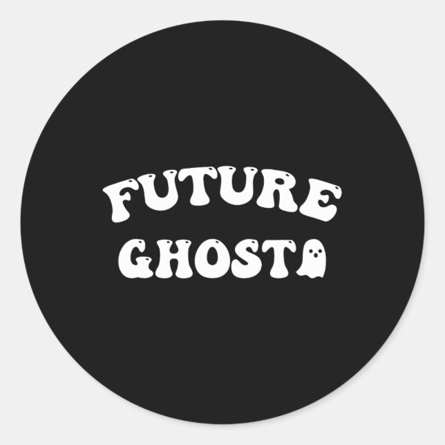 Future Ghost Funny Halloween Costume  Classic Round Sticker (Front)