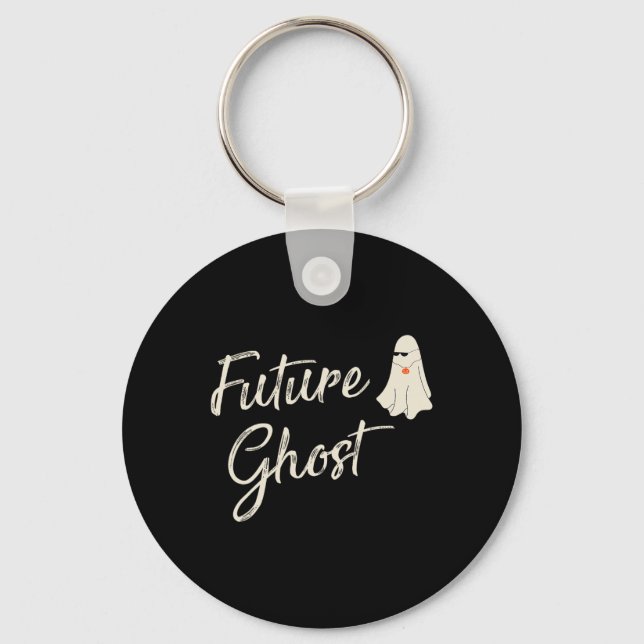 Future Ghost Funny Last Minute Retro Halloween Cos Key Ring (Front)