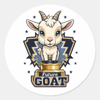 Future GOAT Motivational Animal Round Sticke Classic Round Sticker