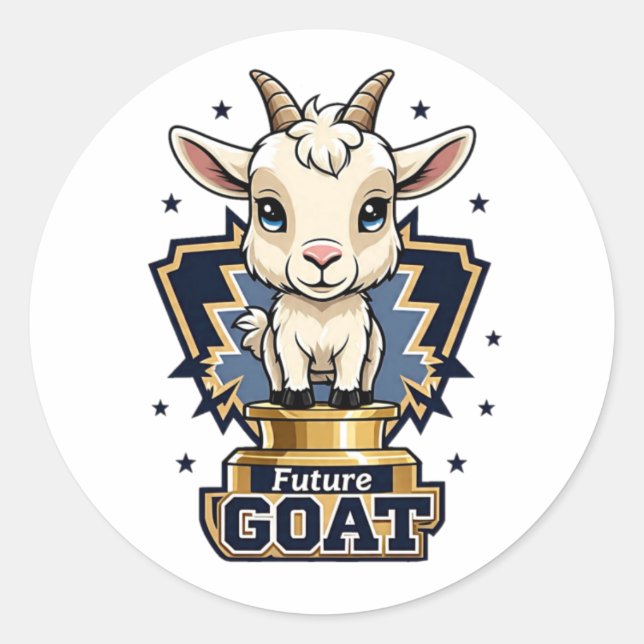 Future GOAT Motivational Animal Round Sticke Classic Round Sticker (Front)