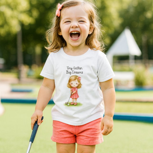 Future Golfer Baby Girl or  Toddler T-Shirt ( joyful little golfer.  The lifestyle mockup captures her radiant laughter, playful energy,)