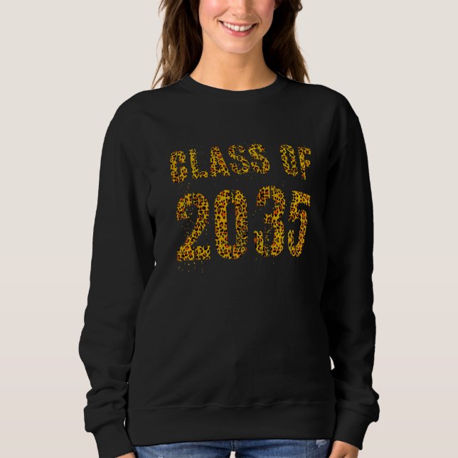 Future Graduation Class Of 2035 Leopard Print Kind Sweatshirt (Front)