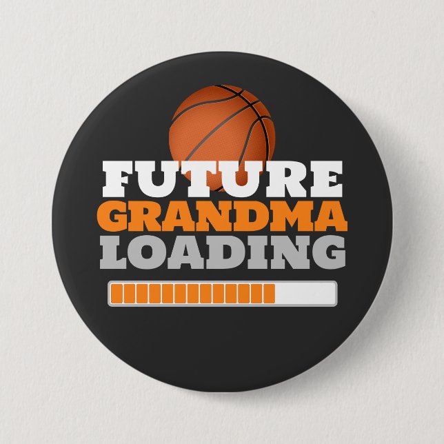 Future Grandma Loading Basketball Baby Shower 7.5 Cm Round Badge (Front)