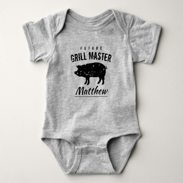 Future Grill Master cute bodysuit for newborn baby (Front)