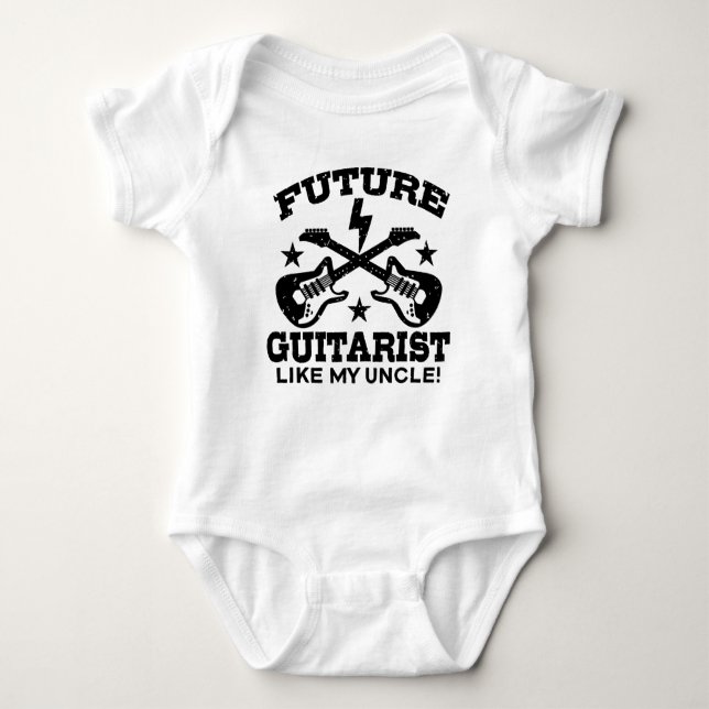 Future Guitarist Like My Uncle Baby Bodysuit (Front)