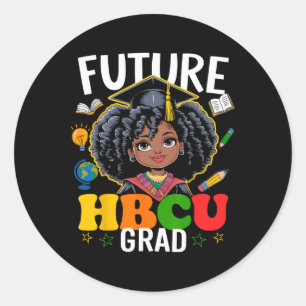 Future Hbcu Grad Afro Kids Black History Month  Classic Round Sticker