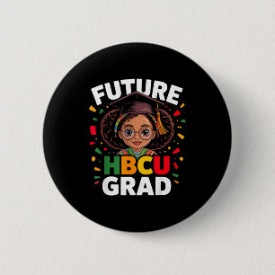 Future hbcu grad black girl graduation black 6 cm round badge