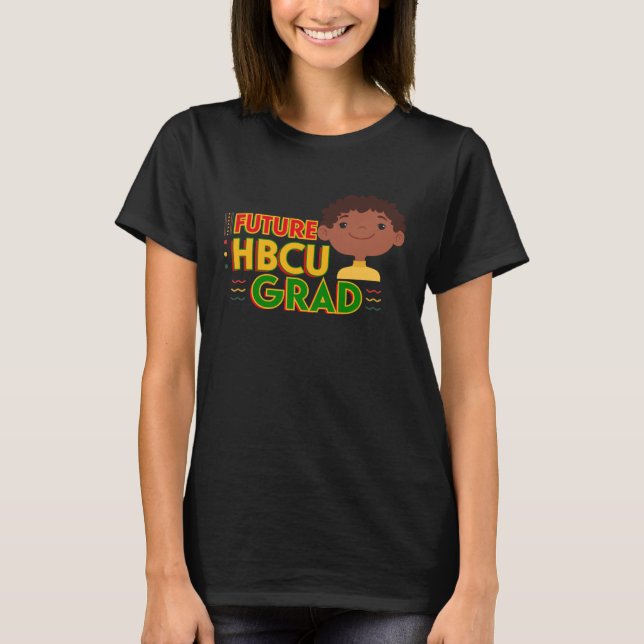 Future HBCU Grad Cute Boy African American Black H T-Shirt (Front)