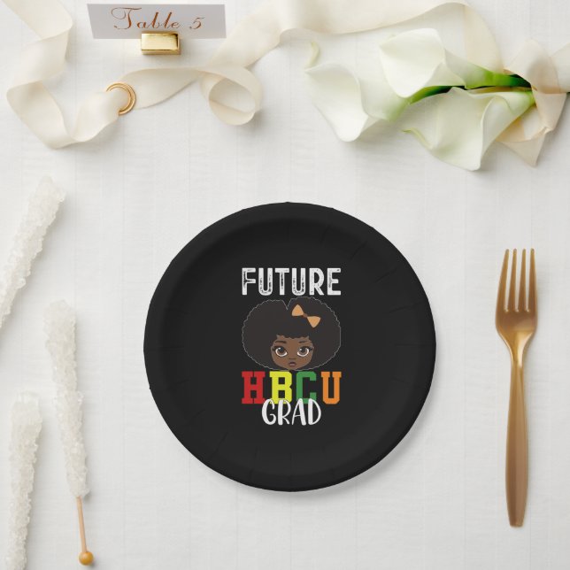 Future HBCU Grad Girl Graduation Black College Paper Plate (Wedding)