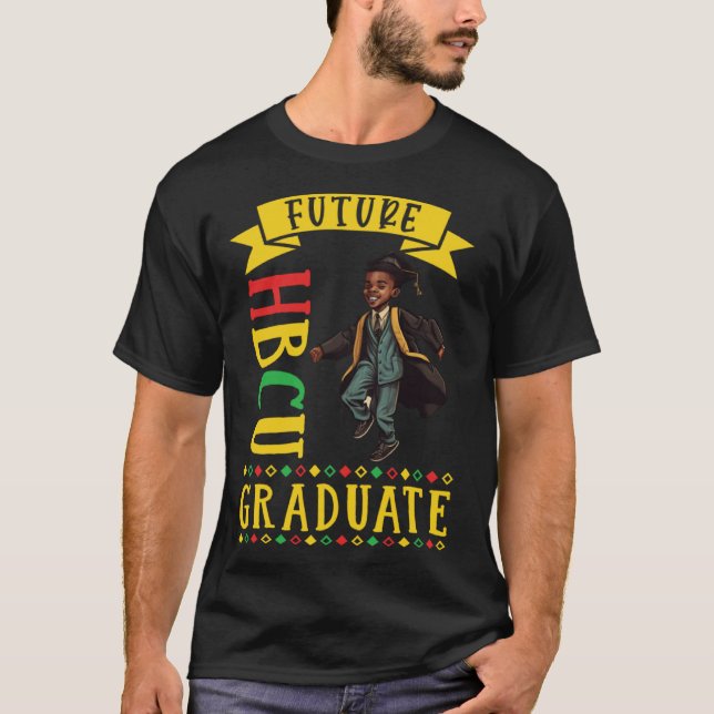 Future HBCU Grad History Black College Youth Black T-Shirt (Front)