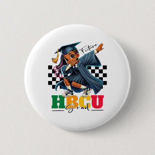 Future Hbcu Grad Kids Black Girl Afro Black Histor 6 Cm Round Badge