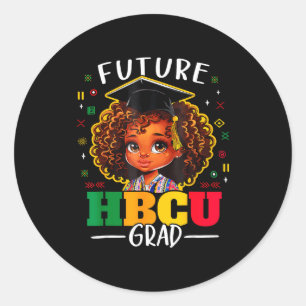 Future Hbcu Grad Kids Black Girl Afro Black Histor Classic Round Sticker