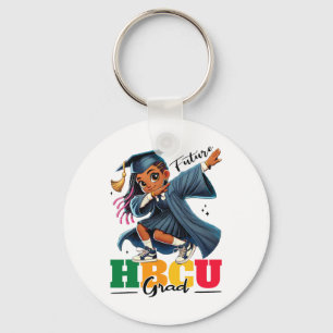 Future Hbcu Grad Kids Black Girl Afro Black Histor Key Ring