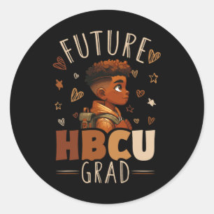 Future Hbcu Grad Shirt - Afro Black Boy Graduation Classic Round Sticker