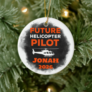Future Helicopor Pilot Graduation Ceramic Ornament
