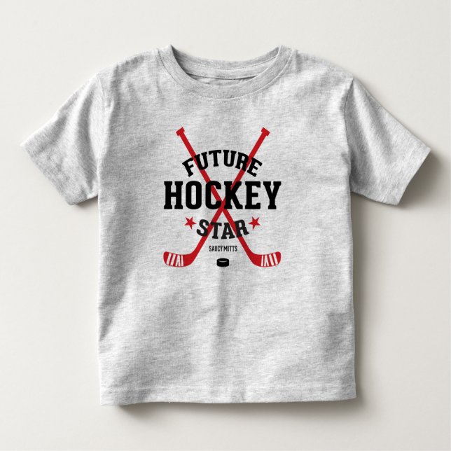Future Hockey Star Player Red Sticks Toddler T-Shirt (Front)