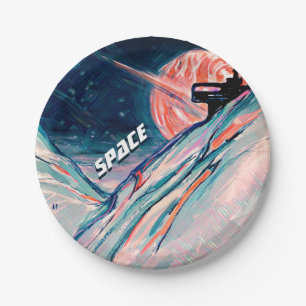 Future Home in Space  Paper Plate