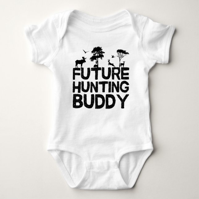 Future Hunting Buddy Jungle Animal  Baby Bodysuit (Front)