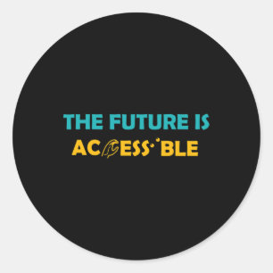 Future Is Accessible Braille American Sign Languag Classic Round Sticker