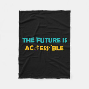 Future Is Accessible Braille American Sign Languag Fleece Blanket