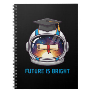  Future is Bright Astronaut Graduation Cap & Diplo Notebook