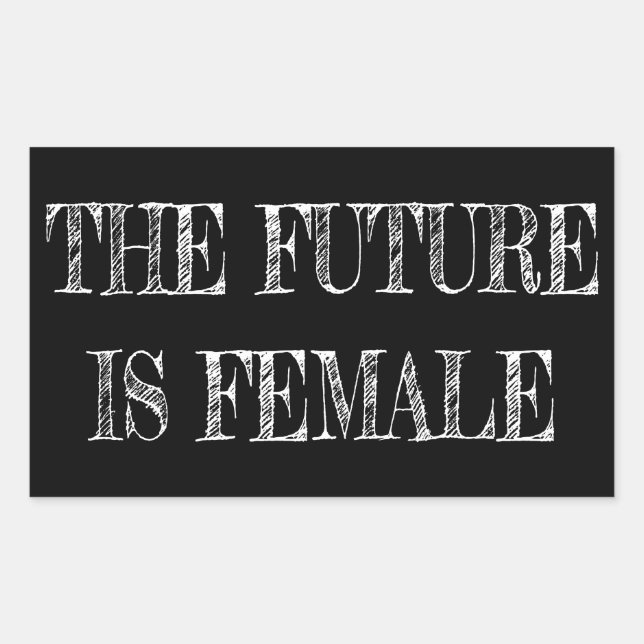 Future is Female Vintage Rectangular Sticker (Front)