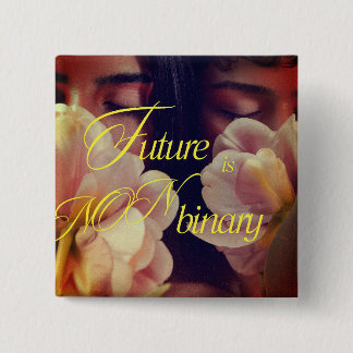 Future is Non-binary Floral Sticker 15 Cm Square Badge