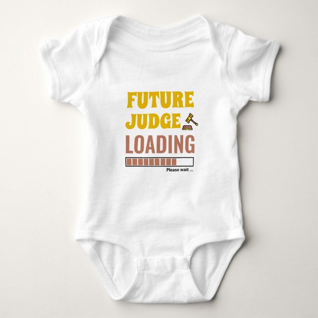 Future Judge Loading Trendy Personalised Unisex Baby Bodysuit (Front)