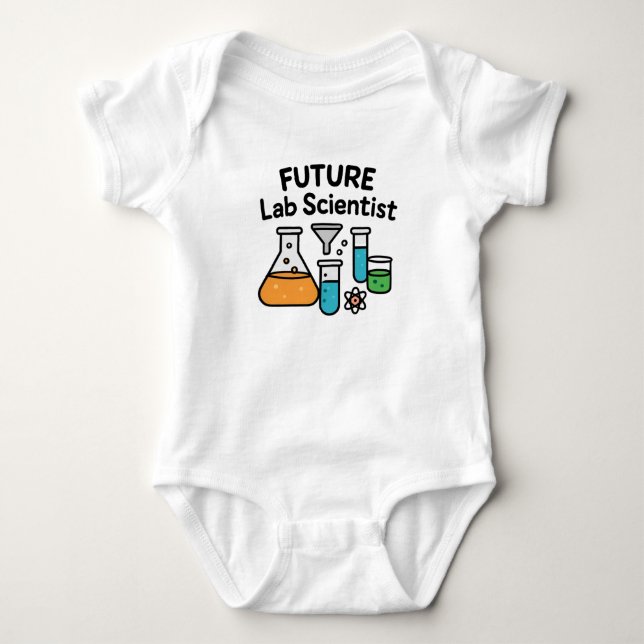 Future Lab Scientist Baby Bodysuit with Beakers  (Front)