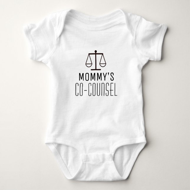 Future Lawyer Baby - Mummy's Co-Counsel Lawyer Bodysuit (Front)