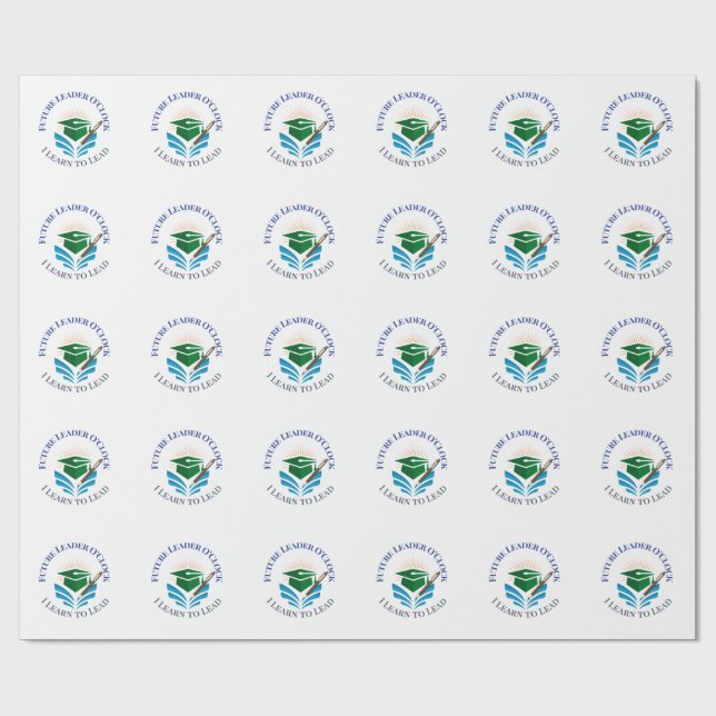 Future Leader O'Clock – Learn to Lead | Motivation Wrapping Paper (Flat)