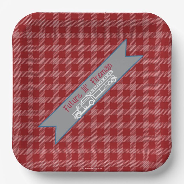 Future lil’ Fireman Picnic  Paper Plate (Front)