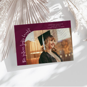 Future Looks Bright Cranberry Curved Photo Announcement