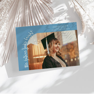 Future Looks Bright Denim Blue Curved Photo Announcement