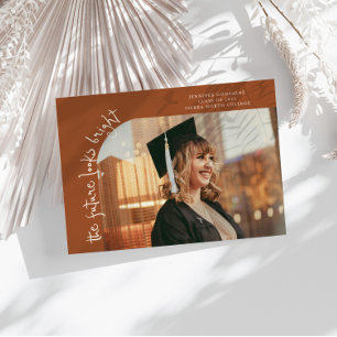 Future Looks Bright Terracotta Curved Photo Announcement