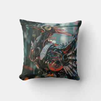 Future machine peacock cushion