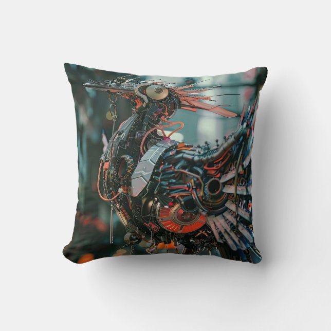 Future machine peacock cushion (Front)